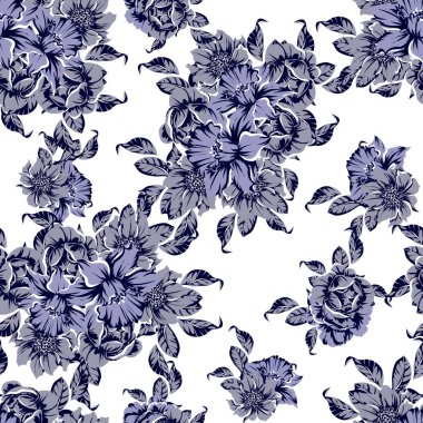 vintage çiçek desen arka plan vektör çizim