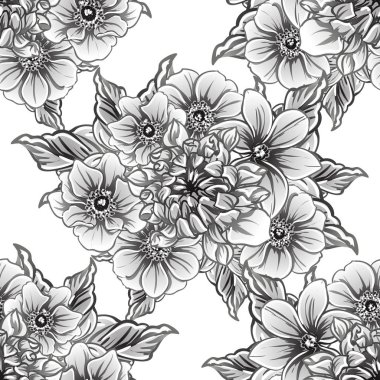 vintage çiçek desen arka plan vektör çizim