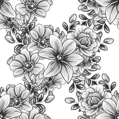 vintage çiçek desen arka plan vektör çizim