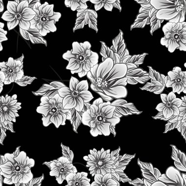 vintage çiçek desen arka plan vektör çizim