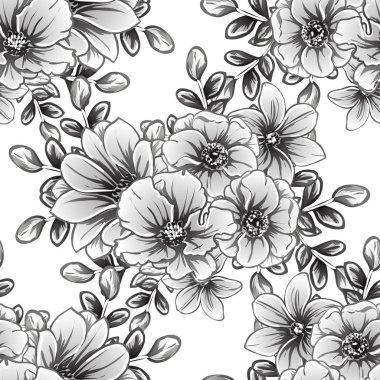 vintage çiçek desen arka plan vektör çizim