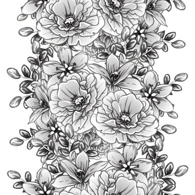 vintage çiçek desen arka plan vektör çizim