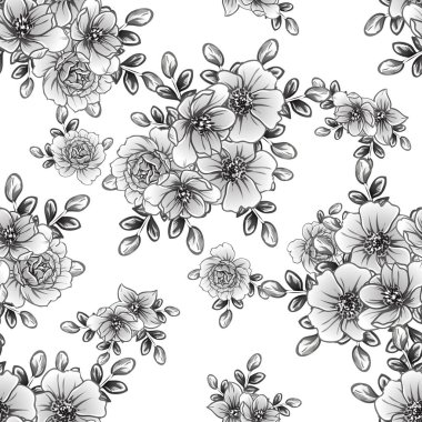 vintage çiçek desen arka plan vektör çizim
