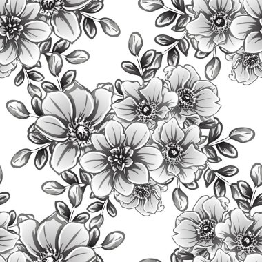 vintage çiçek desen arka plan vektör çizim