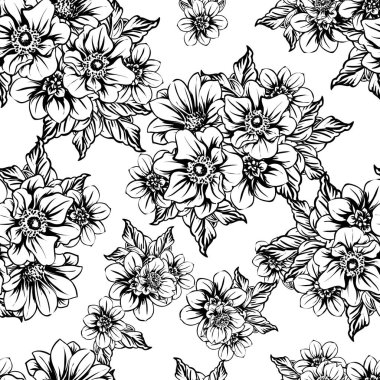vintage çiçek desen arka plan vektör çizim