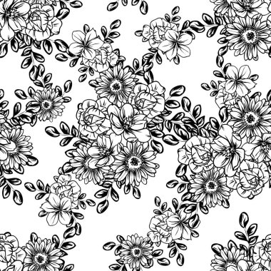 vintage çiçek desen arka plan vektör çizim