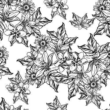 vintage çiçek desen arka plan vektör çizim