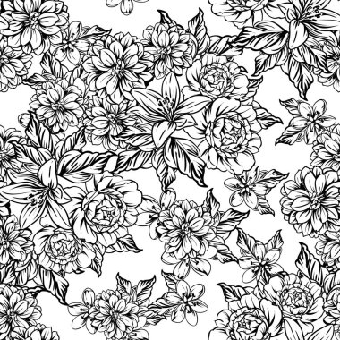 vintage çiçek desen arka plan vektör çizim