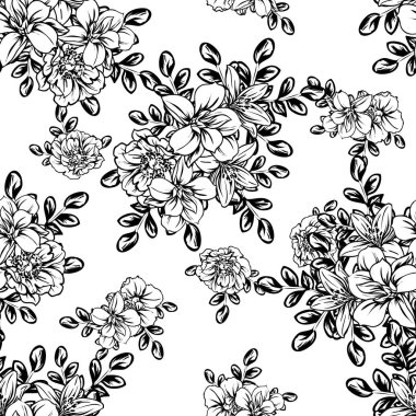 vintage çiçek desen arka plan vektör çizim