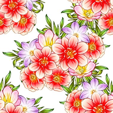 vektör çizim parlak çiçek desen arka plan