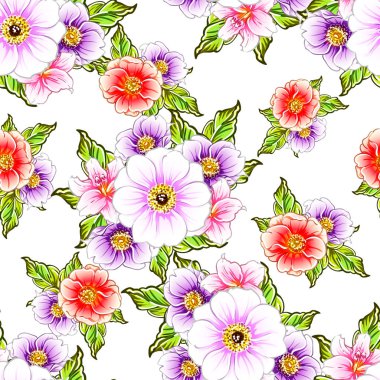 vektör çizim parlak çiçek desen arka plan