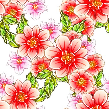 vektör çizim parlak çiçek desen arka plan