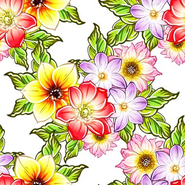 vektör çizim parlak çiçek desen arka plan