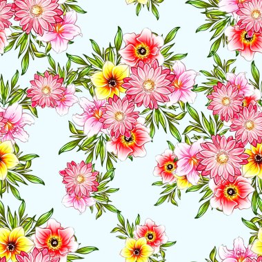 vektör çizim parlak çiçek desen arka plan