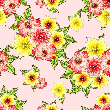 vektör çizim parlak çiçek desen arka plan
