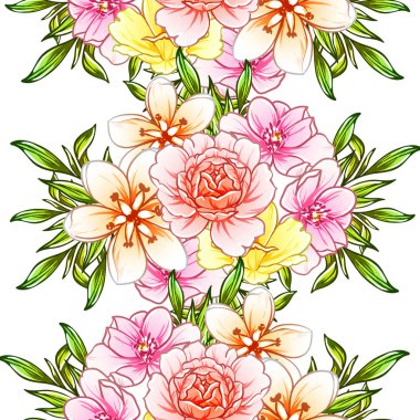 vektör çizim parlak çiçek desen arka plan