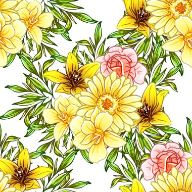 vektör çizim parlak çiçek desen arka plan