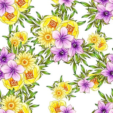 vektör çizim parlak çiçek desen arka plan