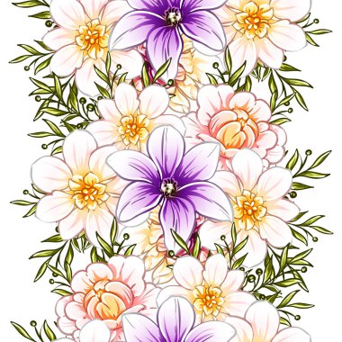 vektör çizim parlak çiçek desen arka plan
