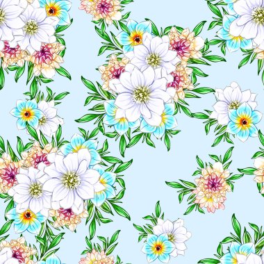 vektör çizim parlak çiçek desen arka plan