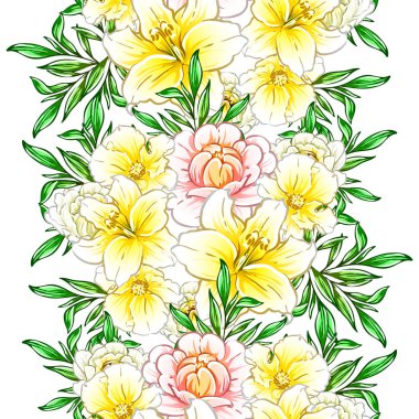 vektör çizim parlak çiçek desen arka plan