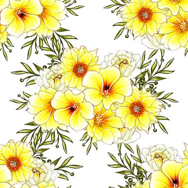 vektör çizim parlak çiçek desen arka plan