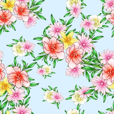 vektör çizim parlak çiçek desen arka plan