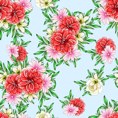 vektör çizim parlak çiçek desen arka plan