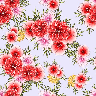 vektör çizim parlak çiçek desen arka plan