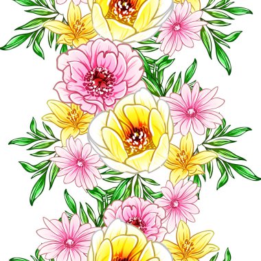 vektör çizim parlak çiçek desen arka plan