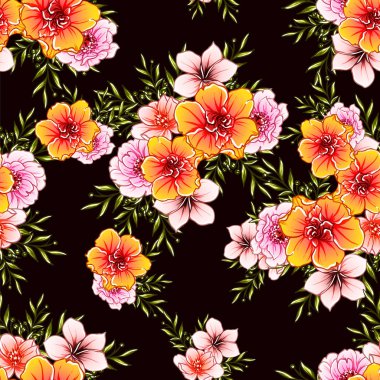 vektör çizim parlak çiçek desen arka plan