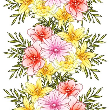vektör çizim parlak çiçek desen arka plan