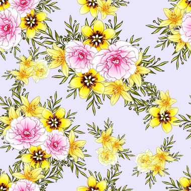 vektör çizim parlak çiçek desen arka plan