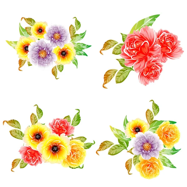 Ilustração Vetorial Fundo Padrão Flores Brilhantes — Vetor de Stock