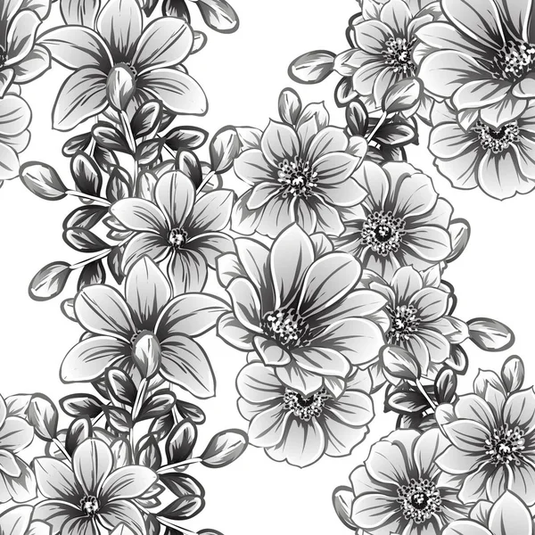 Vector Ilustración Flores Vintage Patrón Fondo — Vector de stock