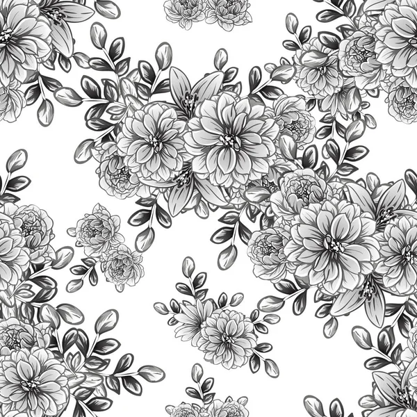 Vektor Illustration Von Vintage Blumen Muster Hintergrund — Stockvektor