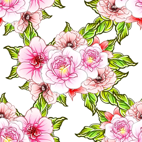 Vektor Illustration Von Hellen Blumen Muster Hintergrund — Stockvektor