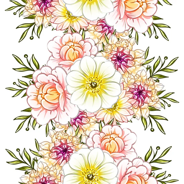 Vektor Illustration Von Hellen Blumen Muster Hintergrund — Stockvektor