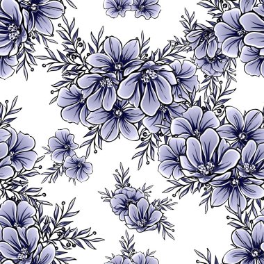 vintage çiçek desen arka plan vektör çizim