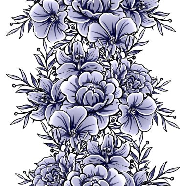 vintage çiçek desen arka plan vektör çizim