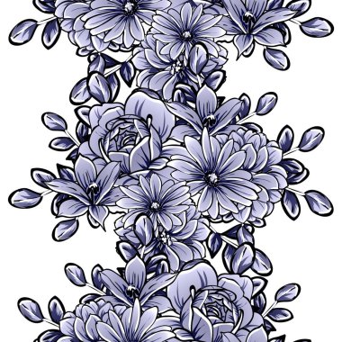 vintage çiçek desen arka plan vektör çizim