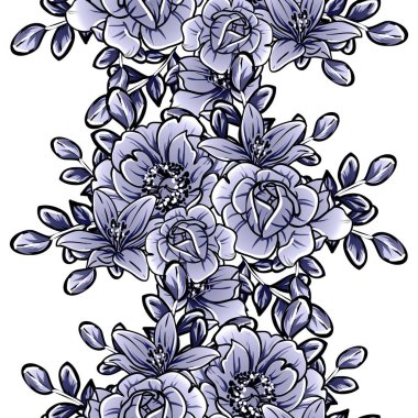 vintage çiçek desen arka plan vektör çizim