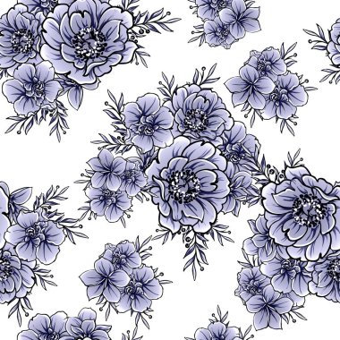 vintage çiçek desen arka plan vektör çizim