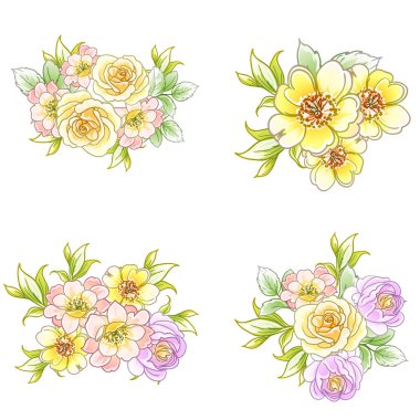 vektör çizim parlak çiçek desen arka plan