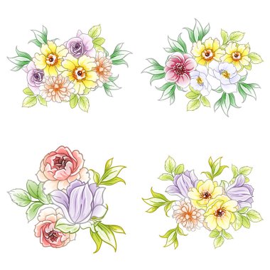 vektör çizim parlak çiçek desen arka plan