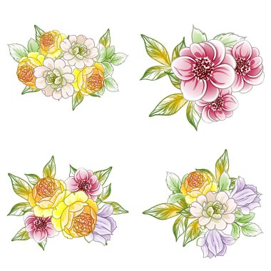 vektör çizim parlak çiçek desen arka plan