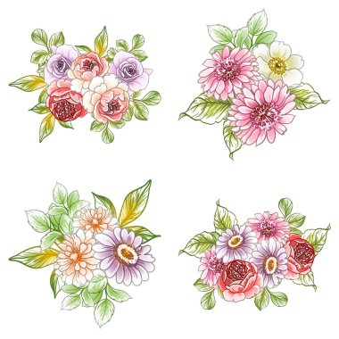 vektör çizim parlak çiçek desen arka plan