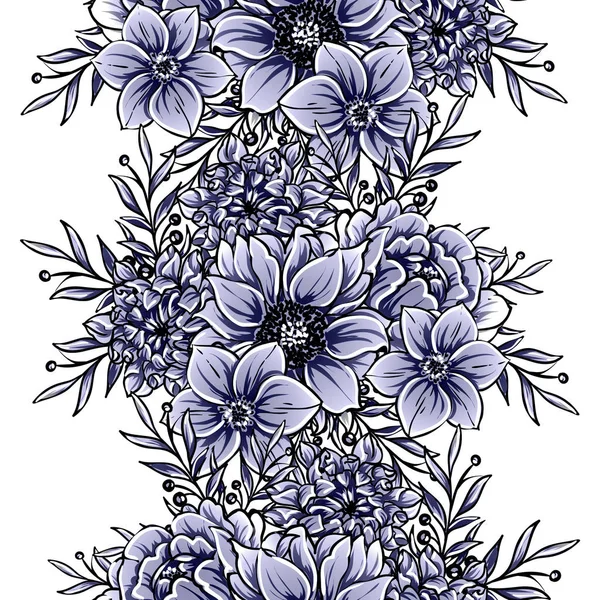 Vektor Illustration Von Vintage Blumen Muster Hintergrund — Stockvektor