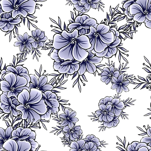 Illustration Vectorielle Fleurs Vintage Motif Fond — Image vectorielle