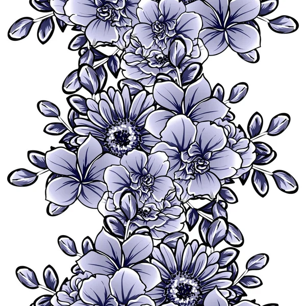 Ilustração Vetorial Fundo Padrão Flores Vintage — Vetor de Stock